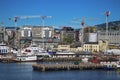 OSLO, NORWAY Ã¢â¬â AUGUST 17, 2016: View of panorama on Oslo Harbour from Akershus fortress in Oslo, Norway on August 17, 2016. Royalty Free Stock Photo